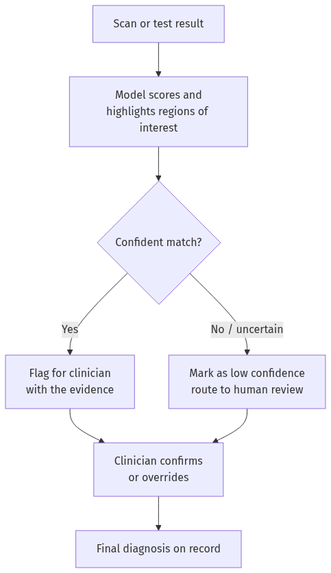 How an AI diagnosis tool supports a clinician instead of replacing one